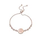 ENSIANTH Rose Gold Zodiac Sign Adjustable Bracelet Birthday Gift for Women Girls (BR-Leo)
