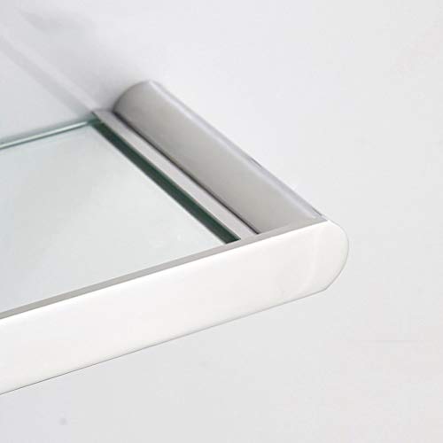 Zhanmam Wall Mounted Corner Storage Holder Shelves Glass Bathroom Shelf Stainless Steel Rectangular Shower Caddies With Thickened Base 0129 #TOP3
