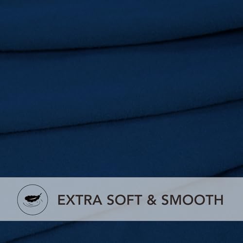 Image of PureFit Super Stretch Form Fit Ottoman Cover Rectangle - Ottoman Slipcovers for Foot Stool Cover & Folding Storage Slipcover for Living Room with Nonslip Elastic Bottom (Medium-L, Navy)