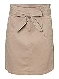nachhaltiger Rock VERO MODA Damen VMEVA HR Paperbag COT Skirt NOOS GA Rock, Silver Mink, L