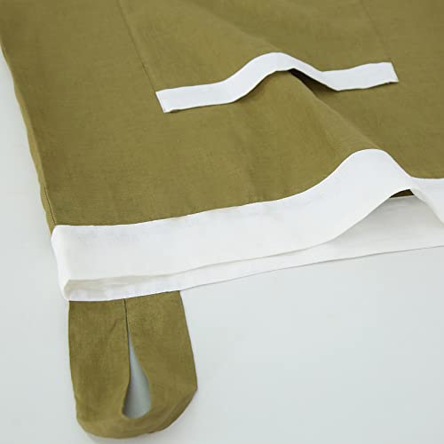 Gyihoong Hanging Laundry Bag, 100% Linen Door Hanging Laundry Hamper，Large Dirty Clothes Storager Hanging Hamper With Front Pocket Space Saving For Bathroom Dorm Wall, 20X27 Inches Olive Green #TOP6