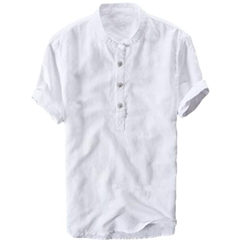 T-shirt coton et lin homme blanc XL parfait pour les vacances