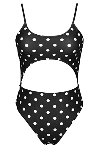 Image of Meyeeka Womens Scoop Neck Cut Out Front Lace Up Back High Cut Monokini One Piece Swimsuit