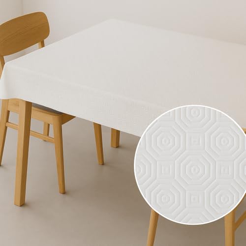 Nappe Bulgomme PVC抗污防滑桌布 白 200x140cm Protection table contre taches - 4