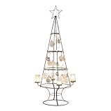 Pureday Schneider Home Weihnachtsdeko - Dekoobjekt Weihnachtsbaum - Kerzenhalter - Metall - Silber - Höhe 150 cm