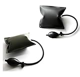 Squadare 2 PCS Air Wedge Bag Kit - Adjustable Air Pump Wedge Leveling Kit and Alignment Tool Inflatable Shim Pump Wedge Bags, 440lbs Each, Black and Dark Green, 5.9' x 6.3'(15cm x 16cm)