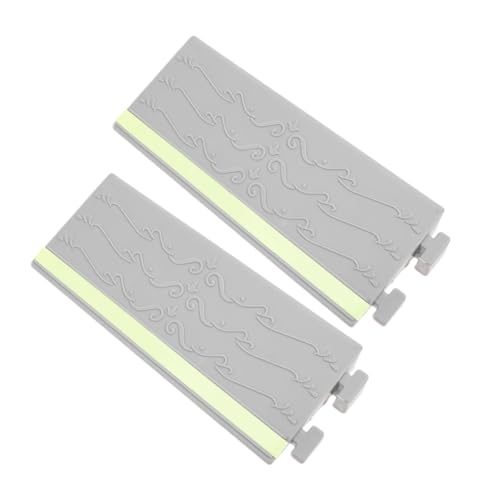 MUCKLILY Step Ramps for Cars Mobility Fluorescent Strips Light Grey Threshold Ramps Easy Clean Design