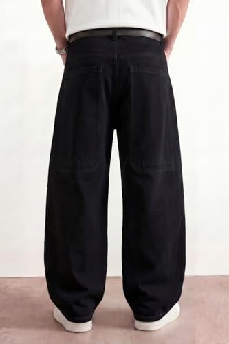 Image of GINGTTO Men's Baggy Barrel Jeans Wide Leg Y2K Denim Pants | Loose Fit Streetwear Casual Hip Hop Skater Vintage Style