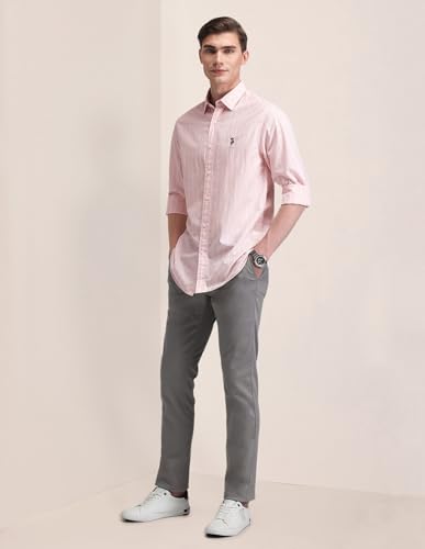 Image of U.S. Polo Assn. Men's Pure Cotton Classic Fit Vertical Striped Shirt