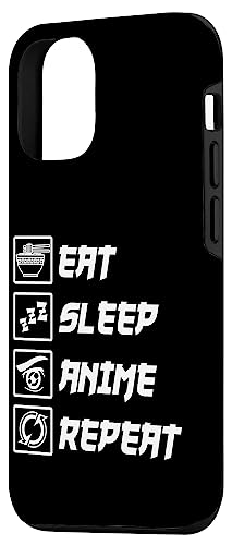 iPhone 12/12 Pro Eat Sleep Anime Repeat, Men Women Kids, Anime Manga Kawaii Case