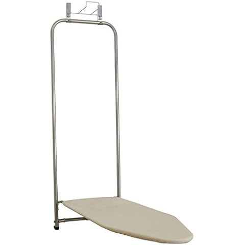 Household Essentials 144222-1 Over The Door Ironing Board with Iron Holder, Natural Cotton Cover, Silver Cover