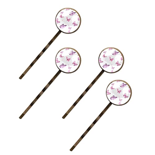 Épingles à cheveux papillon rose barrettes pinces coiffure fille et femme lot de 4