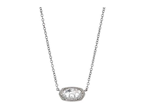 Kendra Scott Elisa Pendant Necklace for Women, Fashion Jewelry, Rhodium-Plated, Crystal