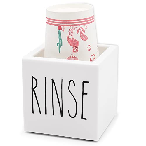 Dixie Acrylic Cup Dispenser and Holder, 3/5 oz White Paper Cup Rinse Organizer Caddy