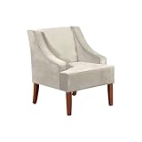 HomePop Swoop Arm Accent Chair, Velvet Grey