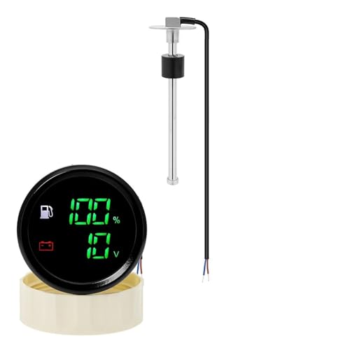 Jauge numérique double 52mm anti-panne avec capteur carburant 0-190ohm et suivi tension