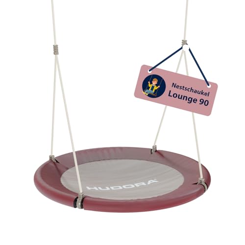HUDORA Nestschaukel Lounge - Höhenverstellbare Hängeschaukel mit 90/110cm Durchmesser für bis zu 150kg - Schaukel mit geschlossener Sitzfläche - Familienschaukel für drinnen & draußen