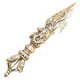 jojofuny Figura Decorativa Vajra de Latón Antiguo Cabeza de Dragón, Adorno Dharma Tibetano para Decoración del Hogar, Estatua Pequeña de Mortero Vajra, Obsequio Adecuado para Oficina y