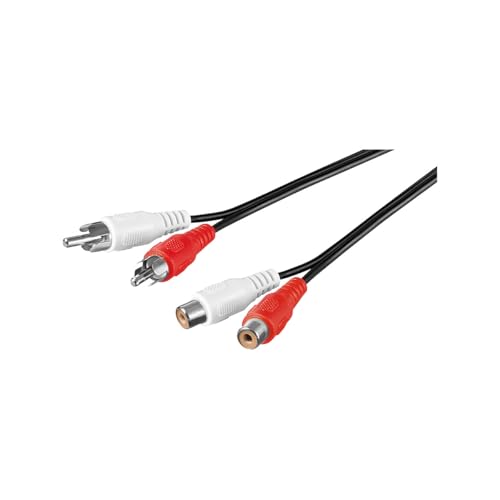 Goobay 50027 Cinch Audiokabel Stereo Verl&auml;ngerungskabel &ndash; Chinchkabel 2x Chinch Stecker (R / L) auf 2x Chinch Buchse (R / L) &ndash; 5 Meter