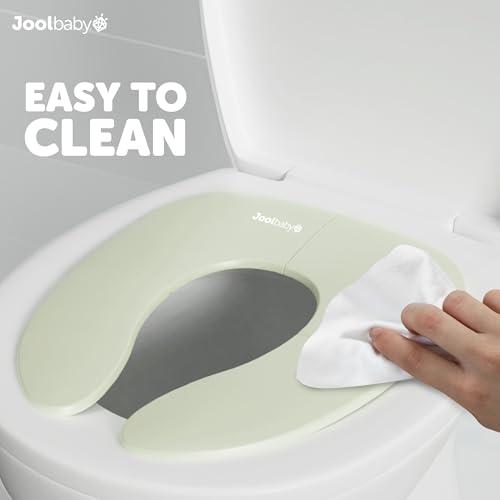 Image of Jool Baby Folding Travel Potty Training Seat for Toddlers, Fits Round & Oval Toilets, Non-Slip Suction Cups, Includes Free Travel Bag (Sage)