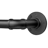 Gardinenstange Schwarz Ausziehbar 90 bis 244 cm, Industrial Vorhangstange Deckenmontage...