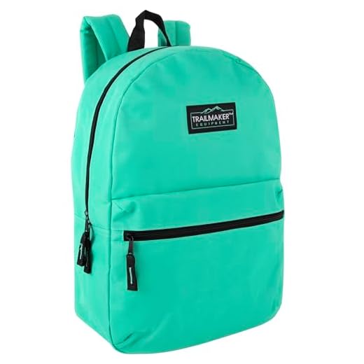Trail maker Classic 17 inch Backpacks with Adjustable Padded Straps | School Backpacks for Girls, Boys (Aqua)