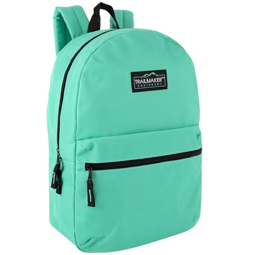 Trail maker Classic 17 inch Backpacks with Adjustable Padded Straps | School Backpacks for Girls, Boys (Aqua)