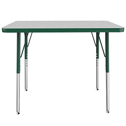 FDP 24" x 36" Rectangle Table with Swivel Glide Legs - Gray/Green