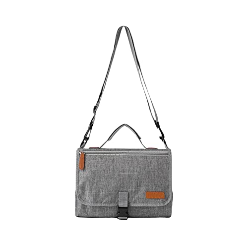 Cambiador portátil con mango, bolsillos de malla con cremallera, accesorio de viaje desmontable (gris, 20 cm* 28 cm)