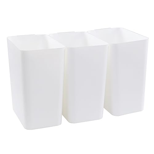 Minekkyes 3-Pack Bathroom Trash Can, 4.5 Gallon Waste Basket, White