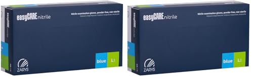 easycare Nitrilhandschuhe, 100 Stück, Größe L, blau/Box mit 100 Handschuhen (Packung mit 2)