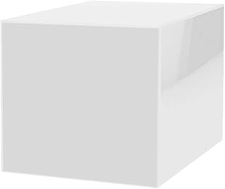 7 Inch Glossy White Acrylic Display Box with One Open Side Versatile Square Plastic Merchandise Storage Bin or Retail Product Riser by Marketing Holders
