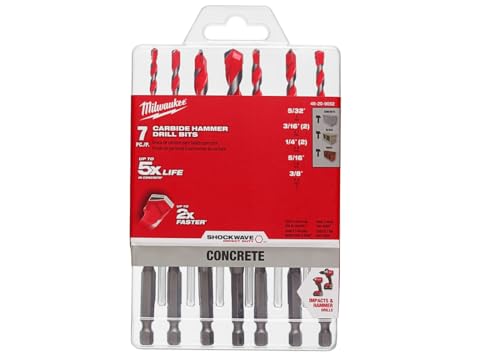 Milwaukee Electric - 7PC. Shockwave Carbide Hammer Drill BIT KIT