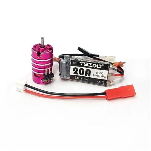 RC���[�V���O�p�[�c For Wltoys For Traxxas For Mini 1/24 1/28 1625 3500KV 6000KV 7500KV 11000KV �u���V���X���[�^�[ W/20A ESC �R���{ RC ���f�����i(Pink,162