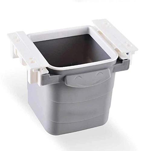 Trash can Shelf Invisible Pull Retractable Waste Bin Kitchen Cabinet Door Hanging Trash Bin Trash Can Trashcan for Bathroom Toilet Food Recycling bin (Color : Grey)