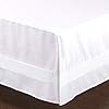 Valea Home Bed Skirt with Stitch on White Dust Ruffle with Split Corner Durable Elegant Luxury Queen 14 inch Drop