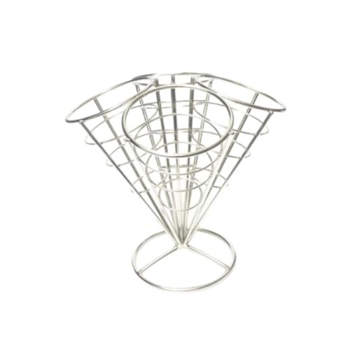 LSNNMU Soporte para Conos De Helado Soporte for Patatas Fritas, Soporte for Cono de Helado, Estante for Pollo Frito for postres, Estante for Helado de Palomitas de maíz(Silver)