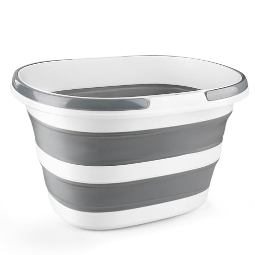 10L Collapsible Bucket with Handle, Foldable Ice Bucket Car Wash Buckets for Cleaning, Portable Wash Basin for Fishing Gardening Window Washing Mopping Household Use Cleaning Supplies