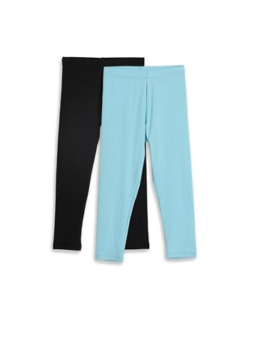 Image of Amazon Brand - Symbol Girl's Cotton Ribbed Stretchable Leggings | Ankle Length | Aged 2-14 Years