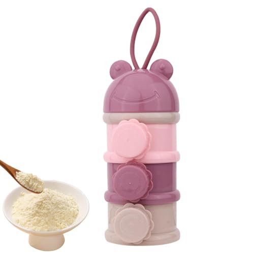 Dispensador de polvo para bebés, recipiente de viaje de fórmula en polvo - Dispensador de alimentación Caja de soporte de fórmula de 3 capas - Botella con mango de transporte, suministros para bebés,