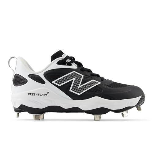New Balance New Balance Women's Fresh Foam X Velo V4 Metal Softball Shoe, Black/White, 12 M