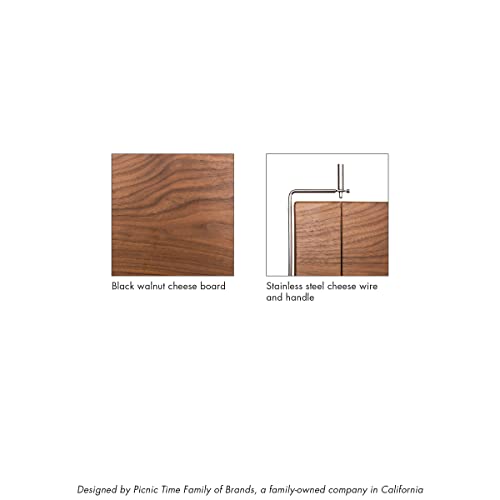 Toscana - A Picnic Time Brand Meridian Black Walnut Cutting Board With Cheese Slicer 12 X 10 X 12 #TOP5