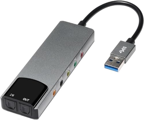 Image of Tobo USBSound Card 7.1 5.1 Channel External Audio Card SPDIF Optical, USB Fiber Sound Card Computer External Multifunction Sound Card Support AC TD-1245UG