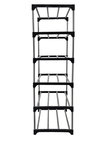 Image of 6 Tier Shoe Rack Sturdy Shoe Organizer for 15+ Pairs,Space-Saving Storage for Entryway & Closet Shoe Rack Modern Shoe Stand with Open Shelves, Ideal for Bedroom & Hallway Stackable
