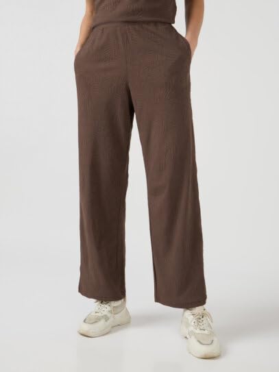 Image of TECHNOSPORT Women Textured Straight Fit Trackpants for Casual Wear, Travel Wear, Gym Wear