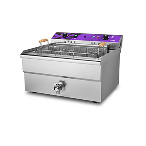 D@ Fritteuse, handelsübliche Einzylinder-Fritteuse mit, Desktop-Multifunktions-Frittiermaschine 30L 6000W mit großer…
