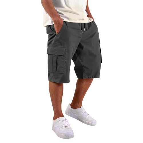 Pantalones de Trabajo Hombre Verano, Cortos Bolsillos Camuflaje Cargo Vestir Pirata Ropa Pantalones Cargo, Bermuda Algodón Men Militares Bolsillo Montaña Pantalon Corto Senderismo Hombre, M