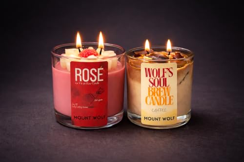 Image of Luxury Duo Scented Candle Gift Set - Rich Coffee Latte & Velvet Rose Fragrance | Premium Home Decor, Romantic Ambience, Party & Celebration Candles with Elegant Gift Box