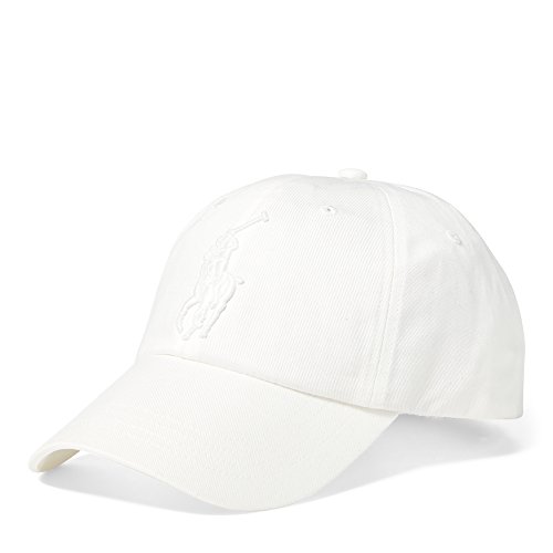 Image of Polo Ralph Lauren Mens Cotton Logo Ball Cap White O /S