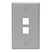 Leviton 41080-2GP QuickPort Wallplate, Single Gang, 2-Port, Grey